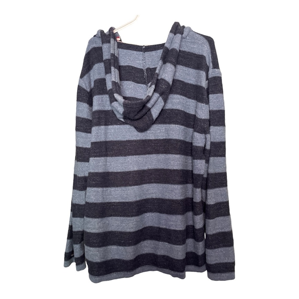 TOMMY HILFIGER DENIM MEN'S ROADTRIP STRIPED HOODIE SWEATSHIRT BLUE/NAVY BLUE XXL - Picture 2 of 4